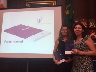 Dr Valerie O'Brien and Angela Palmer at the launch of 'Foster Journal'